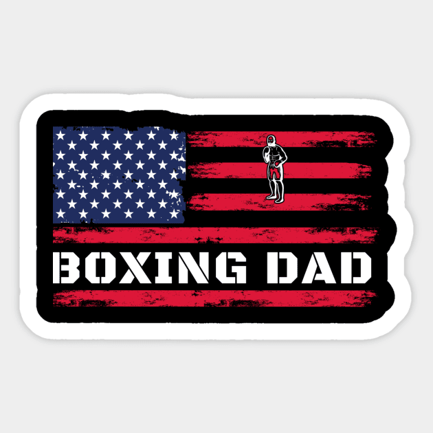 Boxing Dad American Flag Sticker by ZiaZiaShop